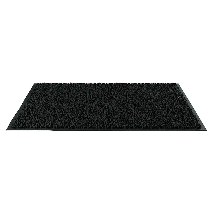 Camargue Alfombra de baño Zottel - 80 x 50 cm, Poliéster, Negro - Felpudo negro con superficie texturizada. Ideal para entradas, atrapa la suciedad y la humedad con su construcción duradera.