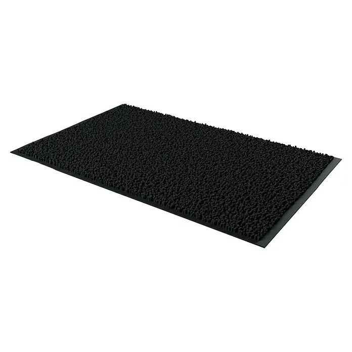 Camargue Alfombra de baño Zottel - 80 x 50 cm, Poliéster, Negro - Alfombra negra con textura rugosa, perfecta para uso interior para atrapar la suciedad y la humedad, manteniendo los pisos limpios y secos.