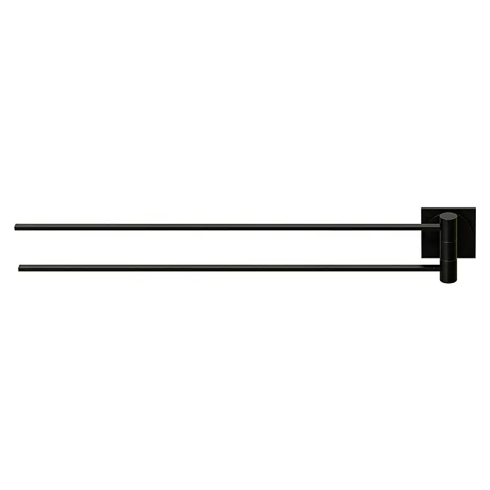 Camargue Cannes Handtuchhalter - 2-armig, Schwarz, Matt - Eleganter, doppelarmiger, schwarzer Handtuchhalter für das Badezimmer, ideal zum Aufhängen von Handtüchern und Waschlappen.