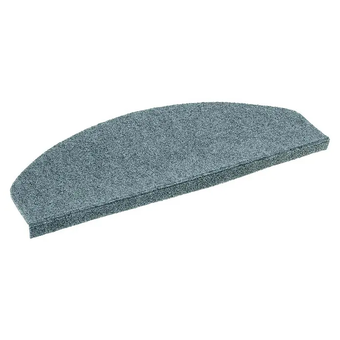 Astra Stufenmatte As - 28 x 65 cm, Grau - Halbkreisförmige, graue Teppich-Treppenstufe mit kurzer Faserstruktur für mehr Sicherheit und Komfort beim Treppensteigen.