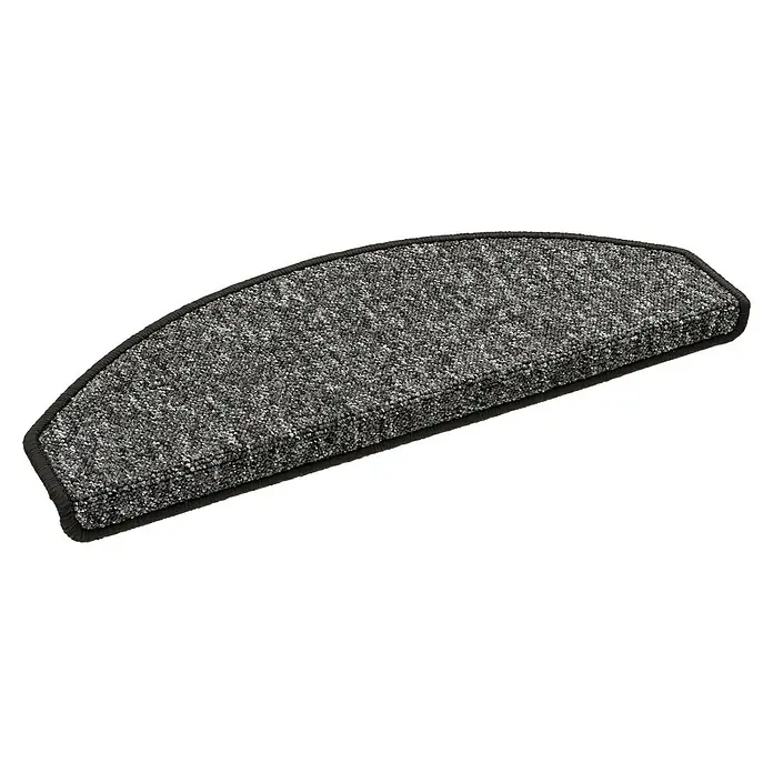 Astra Stufenmatte Camp - 28 x 65 cm, 100 % Polypropylen, Silber - Graue Treppenmatte mit schwarzer Umrandung. Ideal für mehr Sicherheit und Komfort auf Ihren Treppenstufen mit dieser attraktiven Matte.