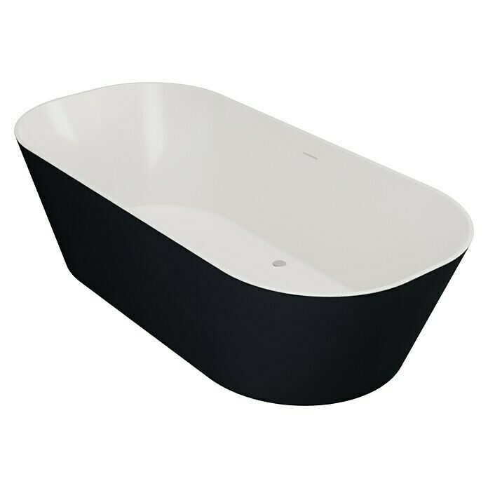 Camargue Freistehende Badewanne Torino (L x B: 170 x 80 cm, Sanitäracryl, Schwarz/Weiß) | BAUHAUS