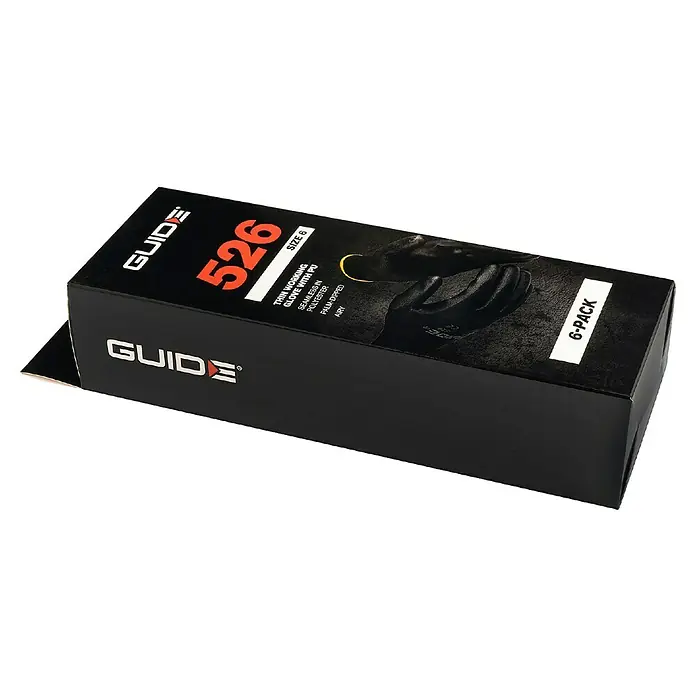 Guide Arbeitshandschuhe 526 - Handschuhgröße: 10, Schwarz, 6 Stk. - Eine 6er-Packung GUIDE 526 Arbeitshandschuhe, dünne Handschuhe mit PU-Beschichtung, nahtlos aus Polyester, Handfläche getaucht und luftig.