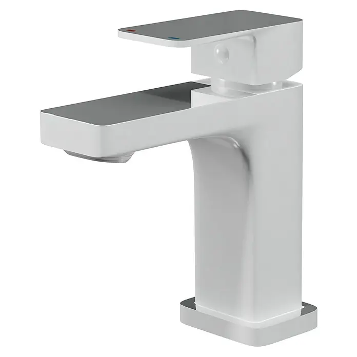 Camargue Waschtischarmatur Marbella - Weiß, Matt - Eine elegante, moderne weiße Armatur. Das minimalistische Design macht sie zu einem Blickfang in jedem Badezimmer.