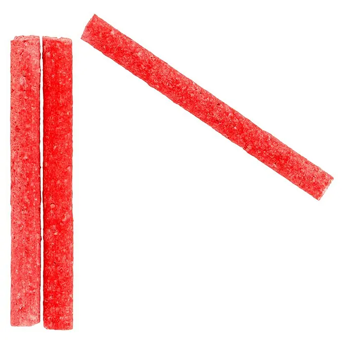 Substral Blühpflanzen-Düngestäbchen - 30 Stk., Passend für: 30 Pflanzen - Rote Lakritzstangen. Drei rote Lakritzstangen, zwei vertikal und eine diagonal, auf schwarzem Hintergrund.