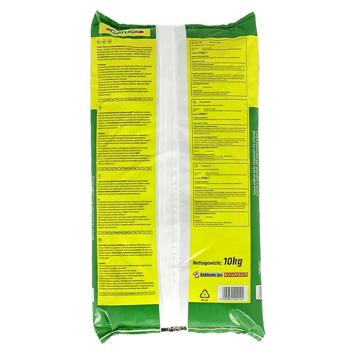 Gardol Garten- & Rasenkalk - 10 kg, Max. Anwendungsfläche: 100 m² - Abbildung eines Sackes "Gardiol Garten- und Rasen Naturkalk" mit einem Nettogewicht von 10 kg, exklusiv erhältlich im Bauhaus.
