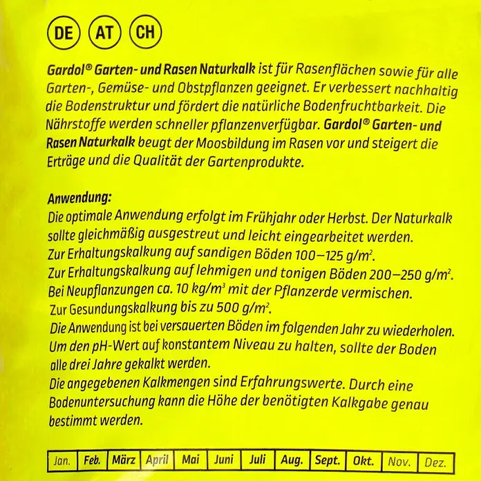 Gardol Garten- & Rasenkalk - 10 kg, Max. Anwendungsfläche: 100 m² - Gardol Garten- und Rasen Naturkalk: Geeignet für Rasenflächen und Garten-, Gemüse- und Obstpflanzen. Verbessert die Bodenstruktur nachhaltig.