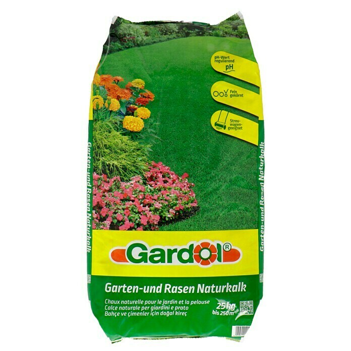 Gardol Garten- & Rasenkalk (25 kg, Inhalt ausreichend für ca.: 250 m²)