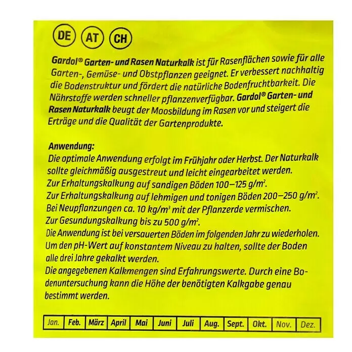 Gardol Garten- & Rasenkalk - 25 kg, Max. Anwendungsfläche: 250 m² - Detailaufnahme