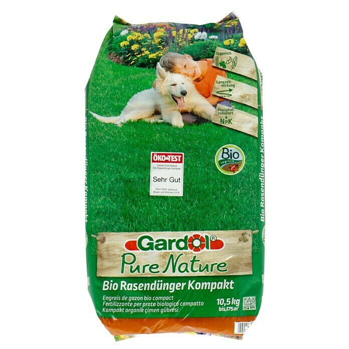 Gardol Pure Nature Bio-Rasendünger Kompakt (10,5 kg, Inhalt ausreichend für ca.: 175 m²)