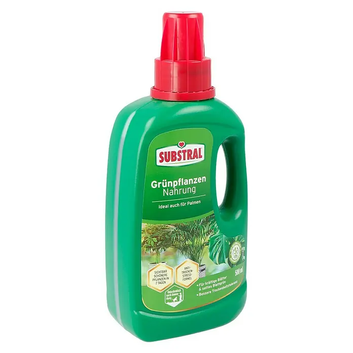 Substral Grünpflanzen-Nahrung - 500 ml - Produktbild von Substral Grünpflanzen Nahrung, einem Dünger für Zimmer- und Balkonpflanzen, der für üppiges Wachstum sorgt.