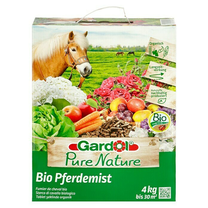 Gardol Pure Nature Bio-Pferdedung4 kg, Inhalt ausreichend für ca.: 30 m² Front View