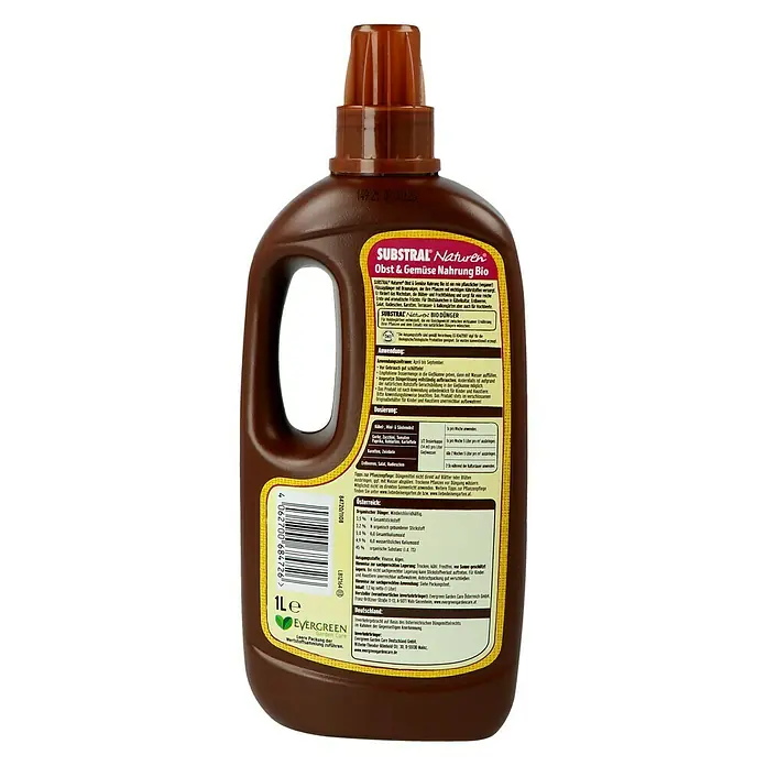 Substral Naturen Obst- & Gemüsenahrung - 1 l, Max. ausreichend für Flüssigkeitsmenge: 140 l - Produktfoto von SUBSTRAL Naturen Obst & Gemüse Nahrung Bio. Ein organischer Dünger für gesundes Wachstum und aromatische Früchte.