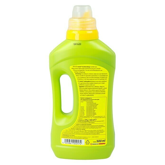 Gardol Orchideendünger500 ml, Inhalt ausreichend für ca.: 100 l Gießwasser Back View