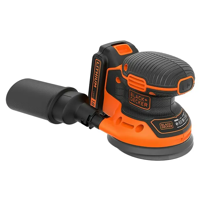 Black+Decker Akku-Exzenterschleifer BDCROS18-QW - 18 V, Li-Ionen, 1,5 Ah, 1 Akku, 125 mm - Akkuschleifer mit Staubabsaugung. Der Black+Decker Akku-Exzenterschleifer ist ein praktisches Werkzeug für Schleifarbeiten.