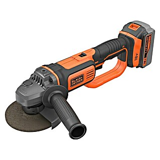 Black+Decker Akku-Winkelschleifer BCG720M1-QW (18 V, Li-Ionen, 4 Ah, 1 Akku, Durchmesser Scheibe: 125 mm, 8.600 U/min)