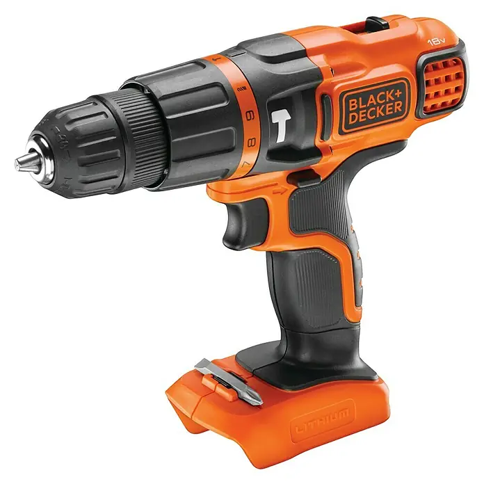 Black+Decker Akku-Schlagbohrschrauber BDCH188N-XJ - 18 V, Ohne Akku - Akkubohrer von Black+Decker, ein leistungsstarkes und zuverlässiges Werkzeug für Heimwerker und Profis. Kompaktes Design, 18V Lithium-Akku.