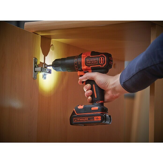 Black+Decker Akku-Schlagbohrschrauber BDCHD18K-QW (18 V, 1 Akku, 1,5 Ah, 40 Nm) | BAUHAUS