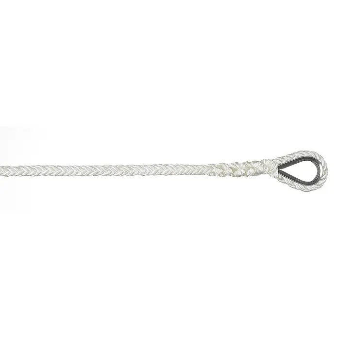 Leine - Nylon, Länge: 30 m, Durchmesser: 12 mm - Weißes Seil mit Kausche für verschiedene Anwendungen im maritimen Bereich oder im Handwerk. Das Seil ist robust und langlebig.