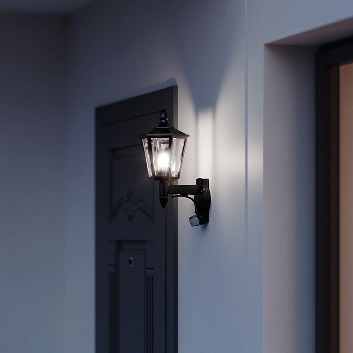 Steinel Außenwandleuchte L 15 schwarz (60 W, 24,3 x 18,8 x 40,4 cm, Schwarz, IP44)