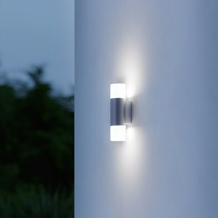 Starlux LED-Außenwandleuchte Numero (8 W, 22 x 5,3 x 19,6 cm, Dunkelgrau,  IP65) | BAUHAUS