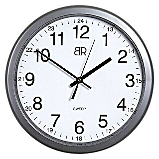 Zidni sat (Srebrna boja, Promjer: 30 cm)