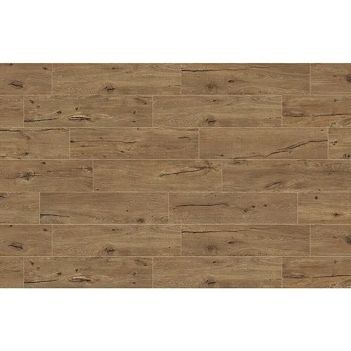 Atlas Concorde Solution Fable Feinsteinzeugfliese Cognac - 22,5 x 90 cm, Dunkelbraun, Matt - Textur von rustikalen, horizontal verlegten Holzdielen in warmen Brauntönen, ideal für gemütliche Innenräume mit natürlichem Flair.