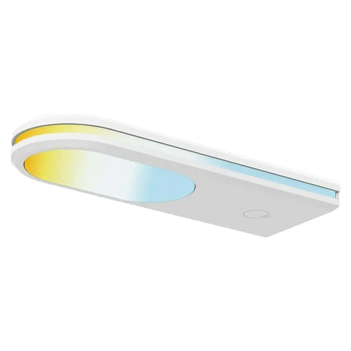 Müller-Licht Tint LED-Unterbauleuchte Armaro - 14 W, Weiß, L x B x H: 15 x 5,5 x 1,5 cm, 3 Stk. - Nahaufnahme einer modernen, weißen LED-Wandleuchte mit Farbwechsel für stimmungsvolle Beleuchtung.