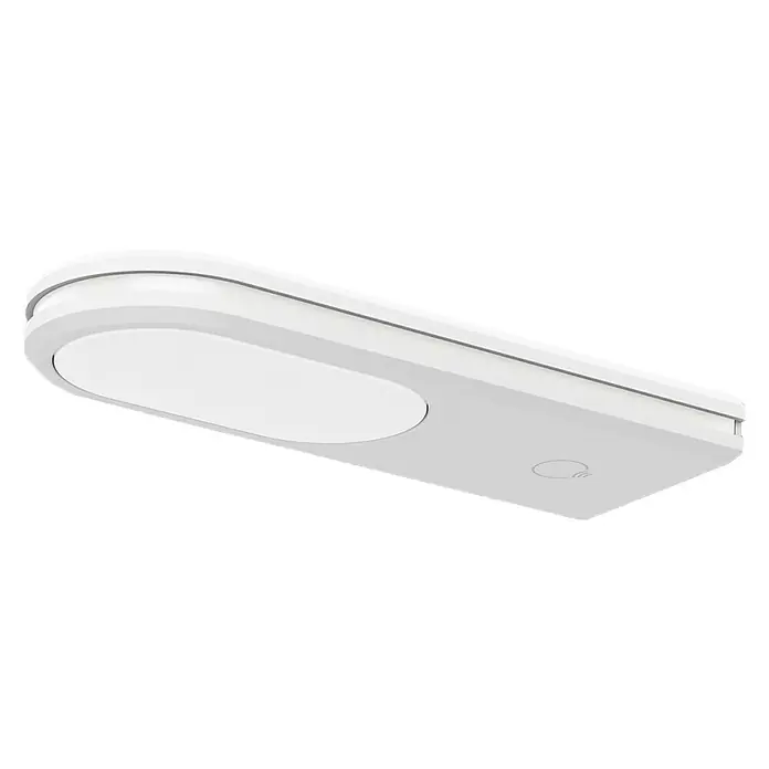 Müller-Licht Tint LED-Unterbauleuchte Armaro - 14 W, Weiß, L x B x H: 15 x 5,5 x 1,5 cm, 3 Stk. - Nahaufnahme einer modernen, länglichen LED-Deckenleuchte mit minimalistischem Design, ideal für zeitgemäße Innenräume.