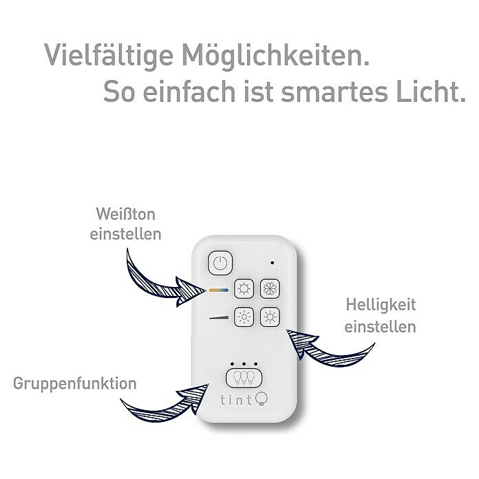 Müller-Licht Tint Fernbedienung Remote ControlPassend für: tint white Produkte, Weiß Sketch