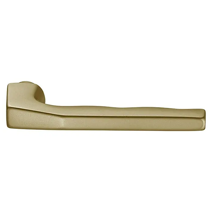 Portaferm Drückerlochteil - Vierkantstift: 8 mm, Bronze, Fingerform - Nahaufnahme eines goldfarbenen Türgriffs. Ein schlankes und modernes Designelement für jede Tür.