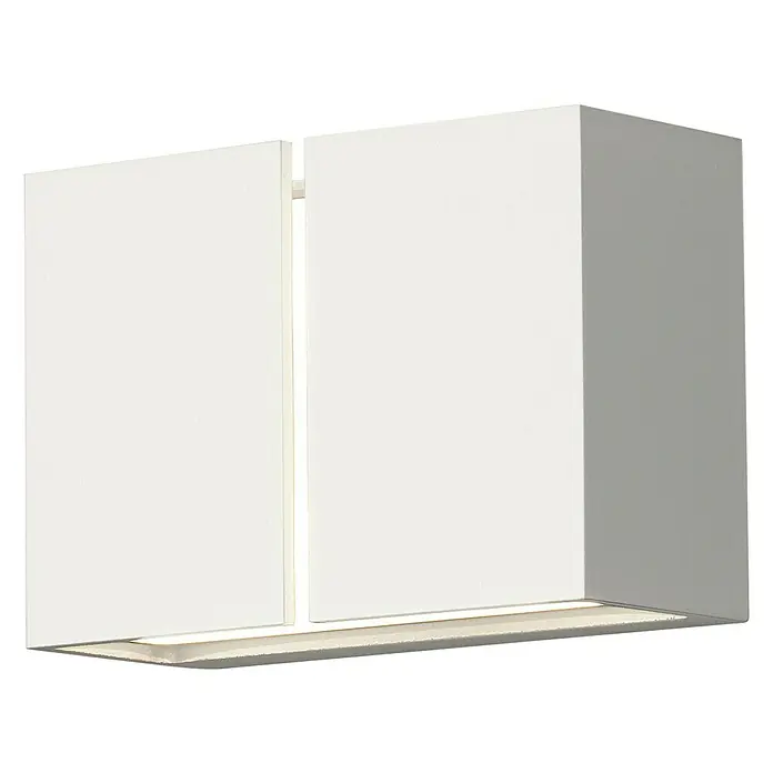 Konstsmide LED-Außenwandleuchte - 12 W, 16,5 x 8 x 11,5 cm, Weiß, IP54 - Weiße Wandleuchte mit rechteckigem Design, die ein modernes und elegantes Ambiente schafft. Ideal für die stilvolle Beleuchtung von Innenräumen.