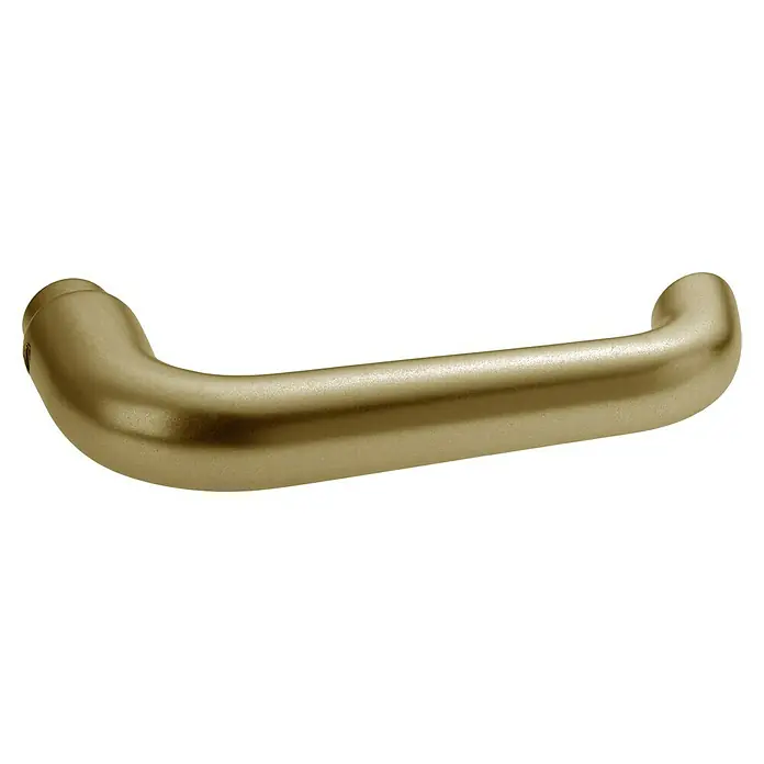 Portaferm Drückerlochteil - Vierkantstift: 8 mm, Bronze, U-Form - Nahaufnahme eines Türgriffs aus Messing, der ein elegantes und funktionales Design aufweist. Er ist ideal für moderne Innenräume.