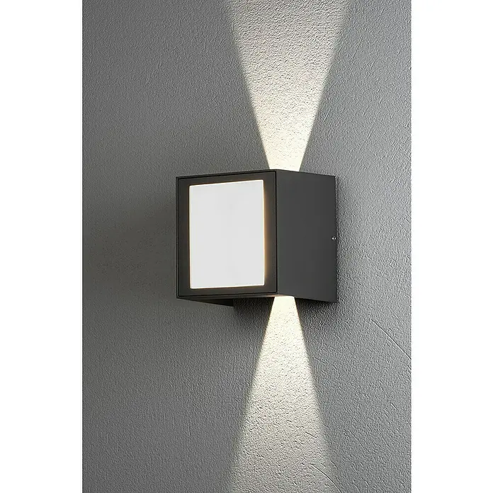 Konstsmide LED-Außenwandleuchte - 8 W, 8 x 16,5 x 11,5 cm, Weiß, IP54 - Wandleuchte mit quadratischem Design.