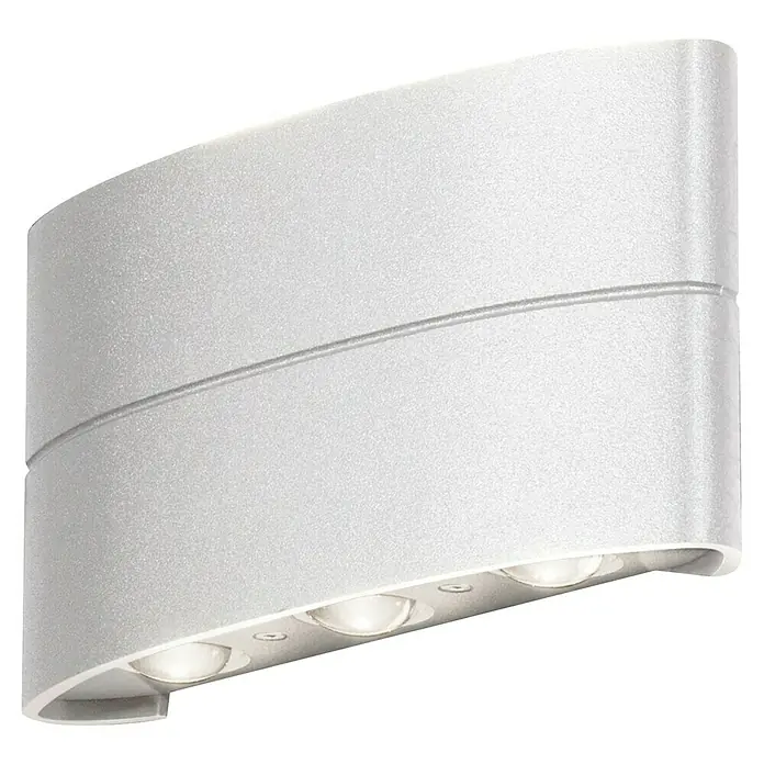 Konstsmide Außenwandleuchte - 60 W, Weiß, IP54 - Eine moderne, weiße Wandleuchte, die durch ihr geschwungenes Design und die integrierten LED-Leuchten besticht. Ideal für stilvolle Beleuchtung.