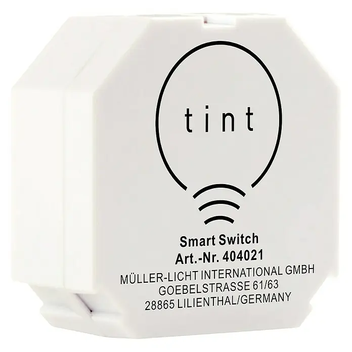 Müller-Licht Tint Funkschalter Smart Switch - 200 W - Abbildung eines Tint Smart Switch, ein intelligenter Schalter mit der Artikelnummer 404021 von Müller-Licht International GmbH.