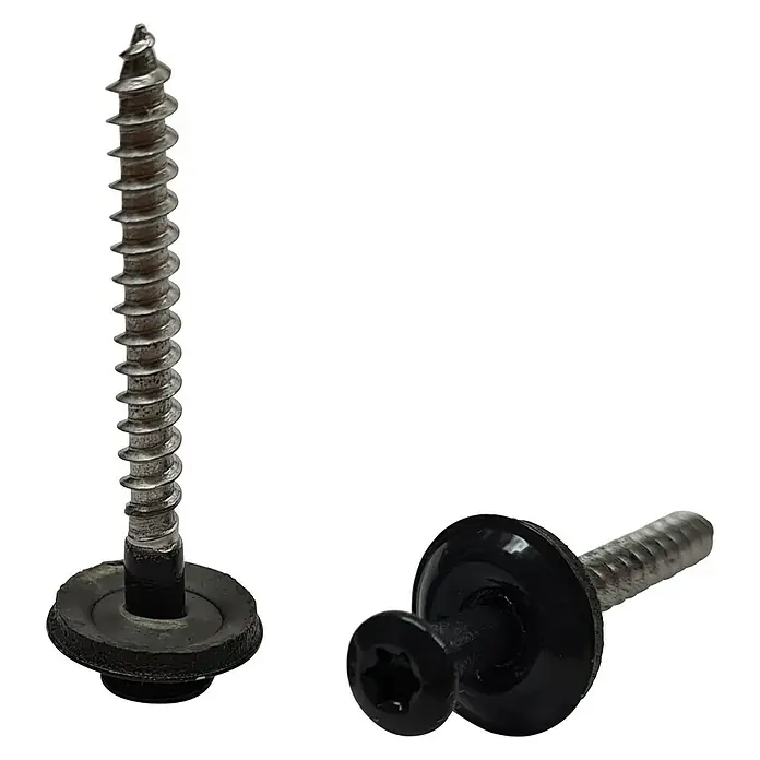 Profi Depot Spenglerschraube A2 SPENGLER ANTH. - TX 20, Länge: 35 mm - Zwei selbstschneidende Schrauben mit Unterlegscheibe, die zur Befestigung von Blechen oder Kunststoffen verwendet werden.