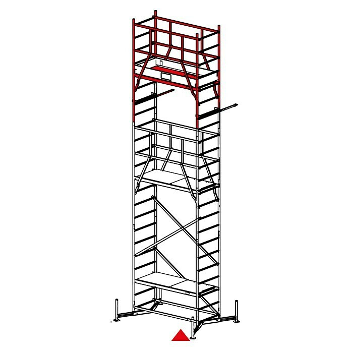 Krause ClimTec Aufstockelement 2. AufstockungArbeitshöhe: 7 m, Bühnengröße: 1,5 x 0,6 m, Belastbarkeit Bühne: 200 kg Diagonal View