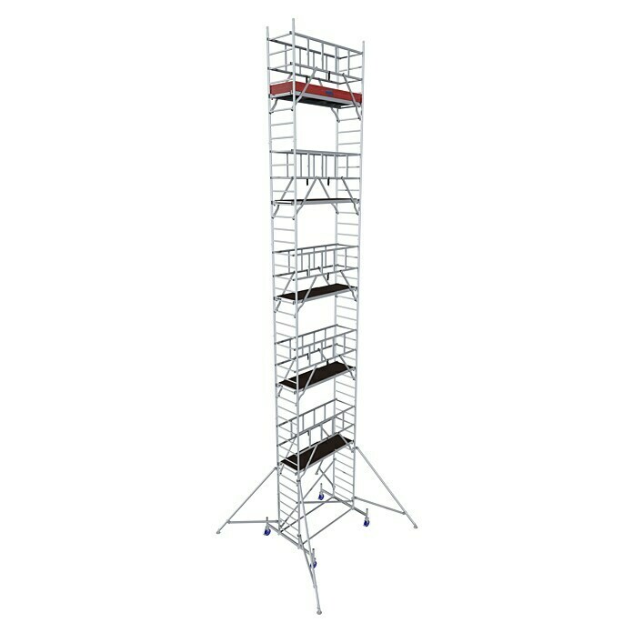 Krause ProTec Rollgerüst (Arbeitshöhe: 12,3 m, Bühnengröße: 2 x 0,6 m, Belastbarkeit: 200 kg/m²) | BAUHAUS