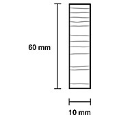 Rechteckleiste (1 m x 60 mm x 10 mm, Buche, Unbehandelt)