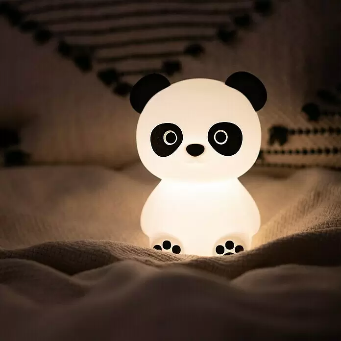 MegaLight LED-Nachtlicht PADDY PANDA - Weiß/Schwarz, L x B x H: 9 x 9 x 12 cm, RGBW, PADDY PANDA - Stimmungsaufnahme