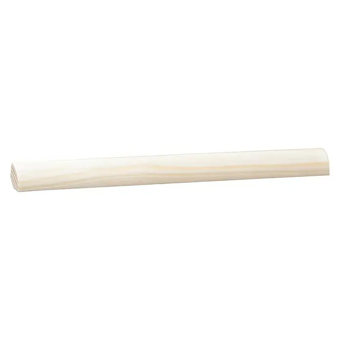 Viertelstab - 90 cm x 14 mm x 14 mm, Kiefer - Runde Holzleiste aus hellem Holz, ideal für DIY-Projekte. Saubere Verarbeitung und vielseitig einsetzbar für Möbelbau und Dekorationen.