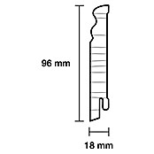 Sockelleiste (2,4 m x 1,8 cm x 9,6 cm, Nadelholz, Weiß lackiert)