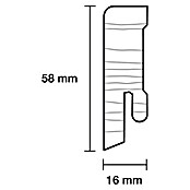 Sockelleiste (240 cm x 16 mm x 58 mm, Fichte, Weiß, Lackiert) | BAUHAUS