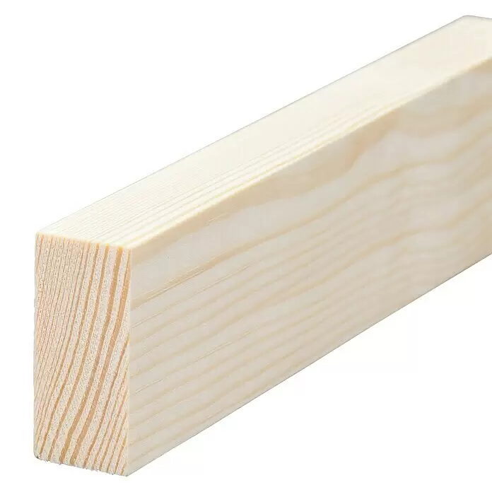 Profiles and more Rechteckleiste - 240 x 4 x 1,9 cm, Kiefer - Helles Holzbrett mit sichtbarer Maserung.