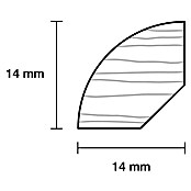 Viertelstab (2,4 m x 1,4 cm x 1,4 cm, Kiefer, Weiß lackiert)