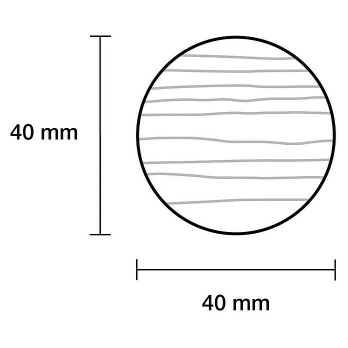 Rundstab I (Ø x L: 40 mm x 1 m, Buche, Glatt)