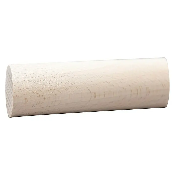 Rundstab I - Ø x L: 40 mm x 1 m, Buche, Glatt - Holzrundstab: Ein heller, unbehandelter Holzrundstab, der sich ideal für Bastelprojekte oder als Baumaterial eignet. Die Maserung ist gut sichtbar.