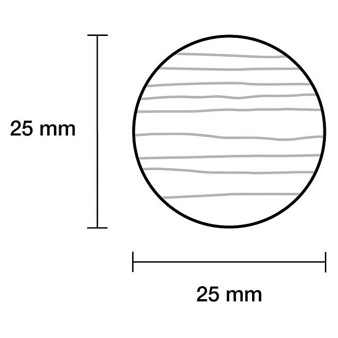 Rundstab I (Ø x L: 25 mm x 1 m, Buche, Glatt)