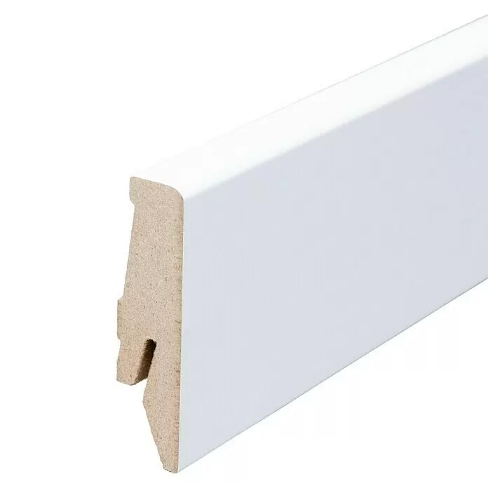 Sockelleiste - 240 cm x 18 mm x 58 mm, MDF, Weiß - Detailaufnahme